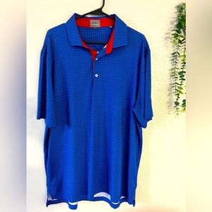 Men’s Fennec Red White Blue Golf Performance Polo Shirt USA Insignia Size Large